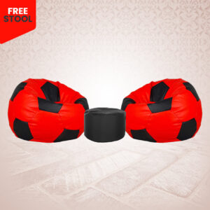 Football Pair Bean Bag with Free Stool