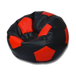 Football XL Bean bag(Leather) - Black / Red
